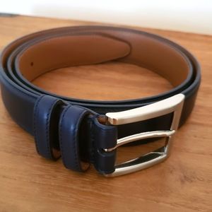 Brand New Allen Edmonds Navy Wide Basic Dress Belt Sz-42.